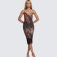 Nix Brown Printed Midi Dress