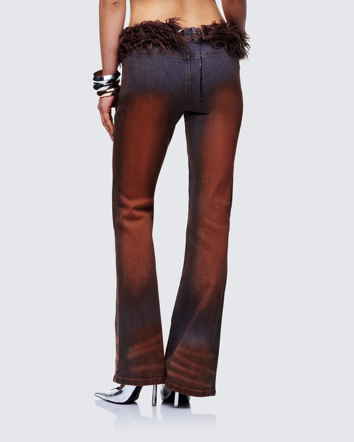 Women's brown cotton bottoms close-up detail – FINESSE