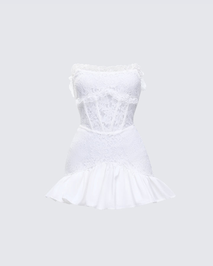 Women's white mini dress – FINESSE