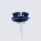 Blue choker styled on model – FINESSE