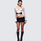 Layla Black Knit Trim Belt Mini Skirt