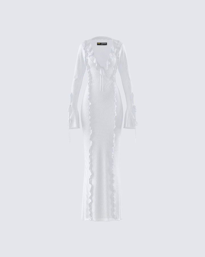 Women's white maxi dress – FINESSE