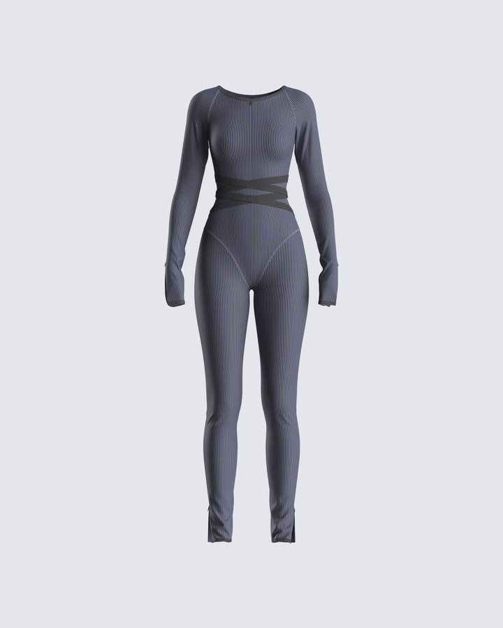 Women's grey cotton jumpsuit – FINESSE