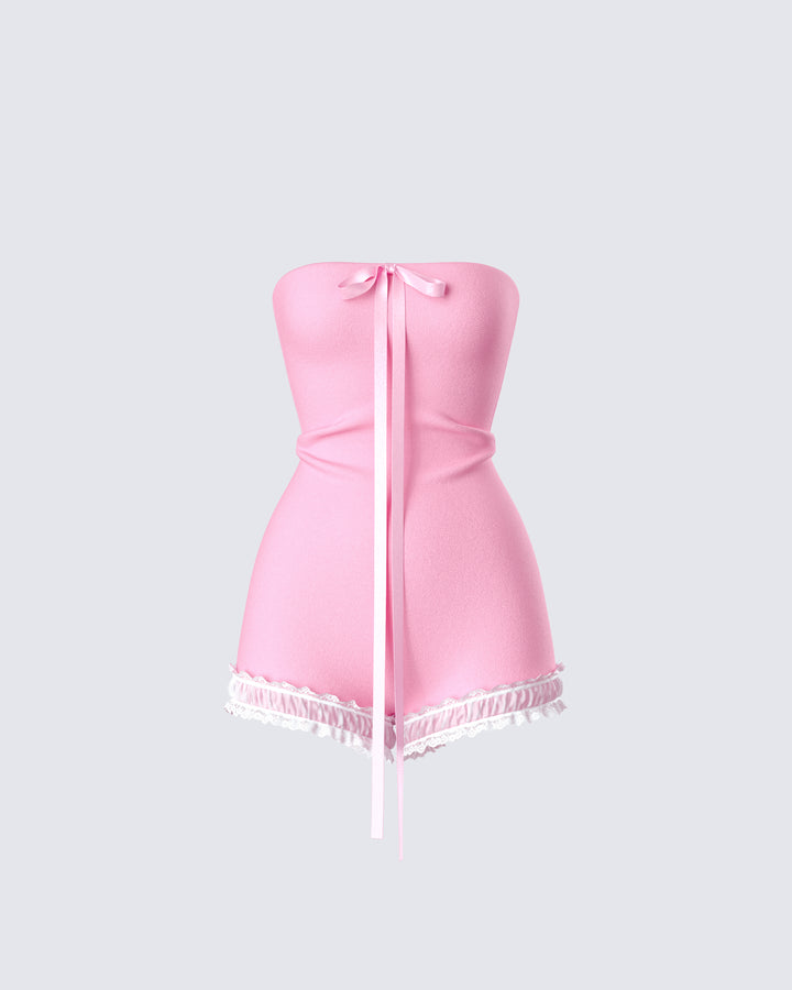 Women's pink romper – FINESSE