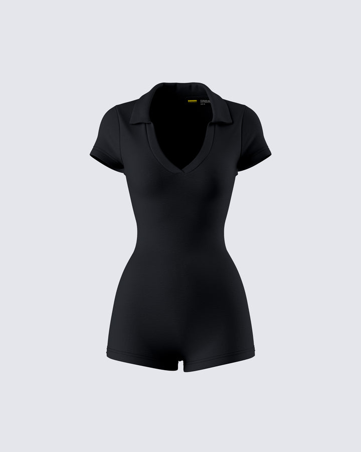 Women's black romper – FINESSE