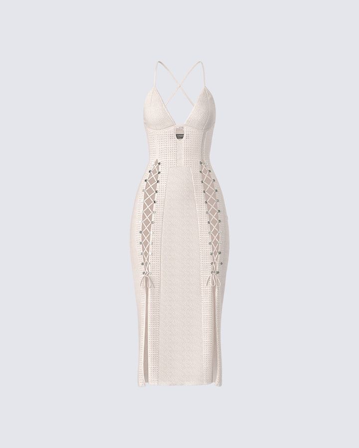 Women's ivory midi dress – FINESSE