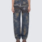 Octavia Multi Printed Denim Wide Leg Jean