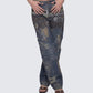 Octavia Multi Printed Denim Wide Leg Jean