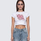 Terry White Graphic Baby Tee