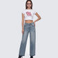 Terry White Graphic Baby Tee