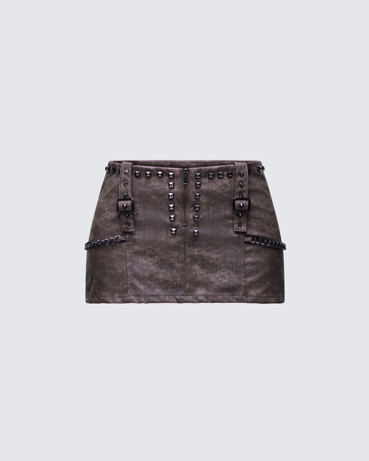 Women's brown mini skirt – FINESSE