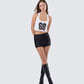 Shiloh White Graphic Halter Tank