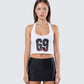 Shiloh White Graphic Halter Tank