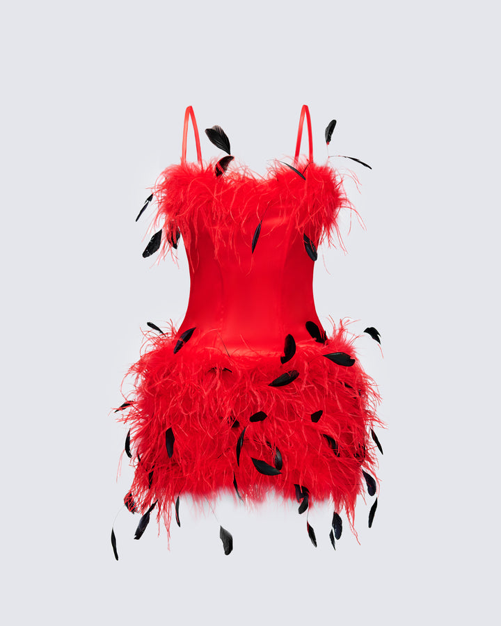 Women's red mini dress – FINESSE