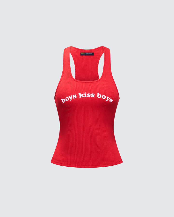 Women's red cotton tank top – FINESSE