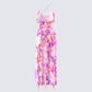 Women's pink maxi dress styled on model – FINESSE