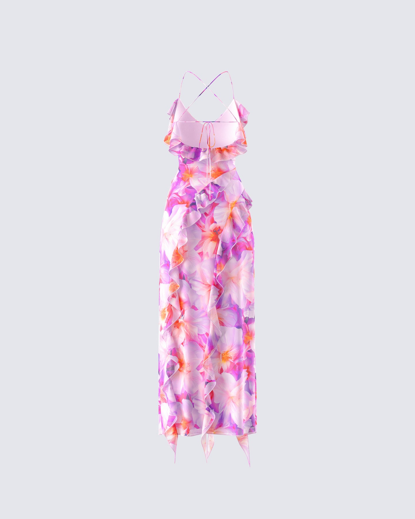Women's pink maxi dress styled on model – FINESSE