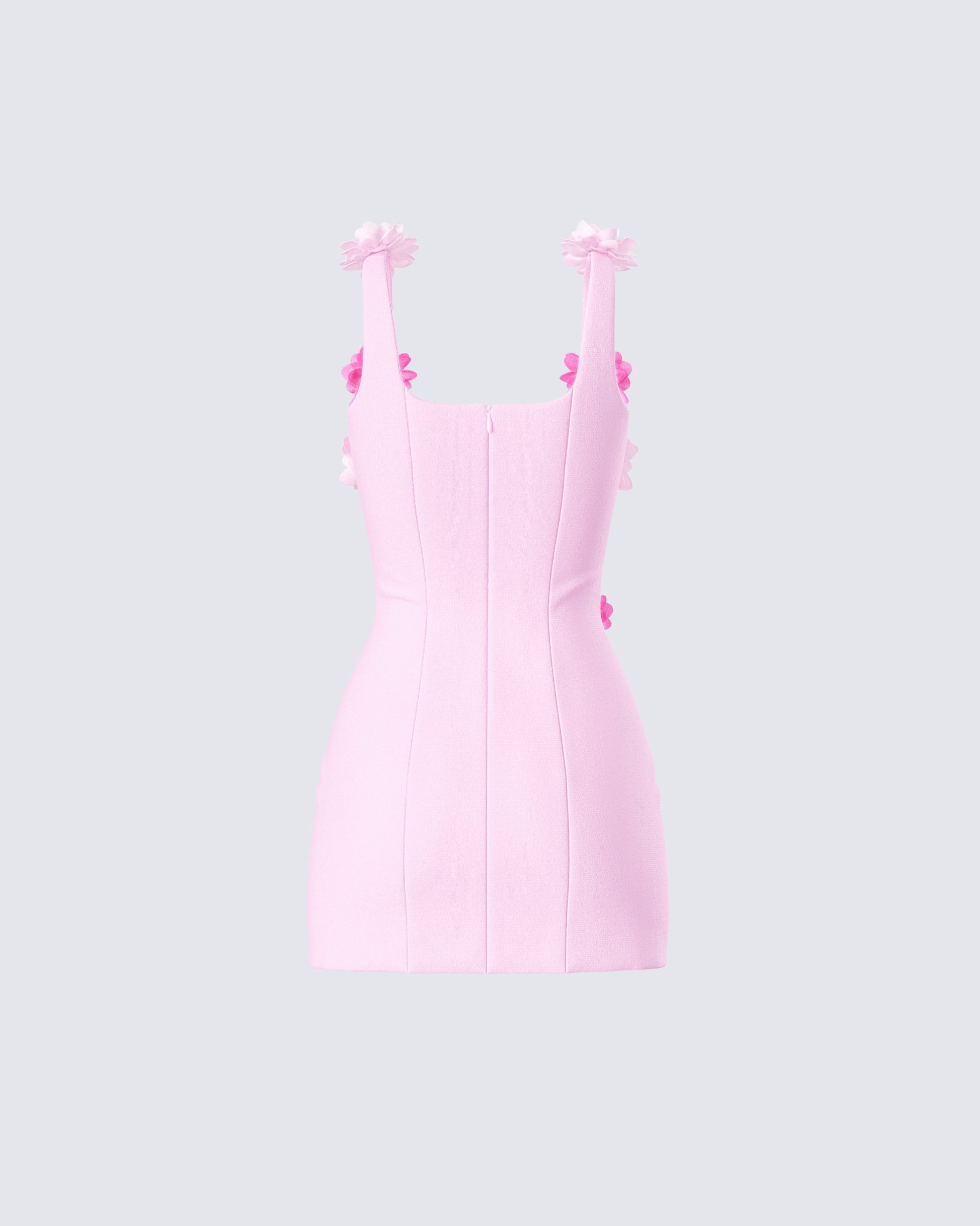 Women's pink mini dress styled on model – FINESSE