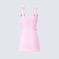 Women's pink mini dress styled on model – FINESSE
