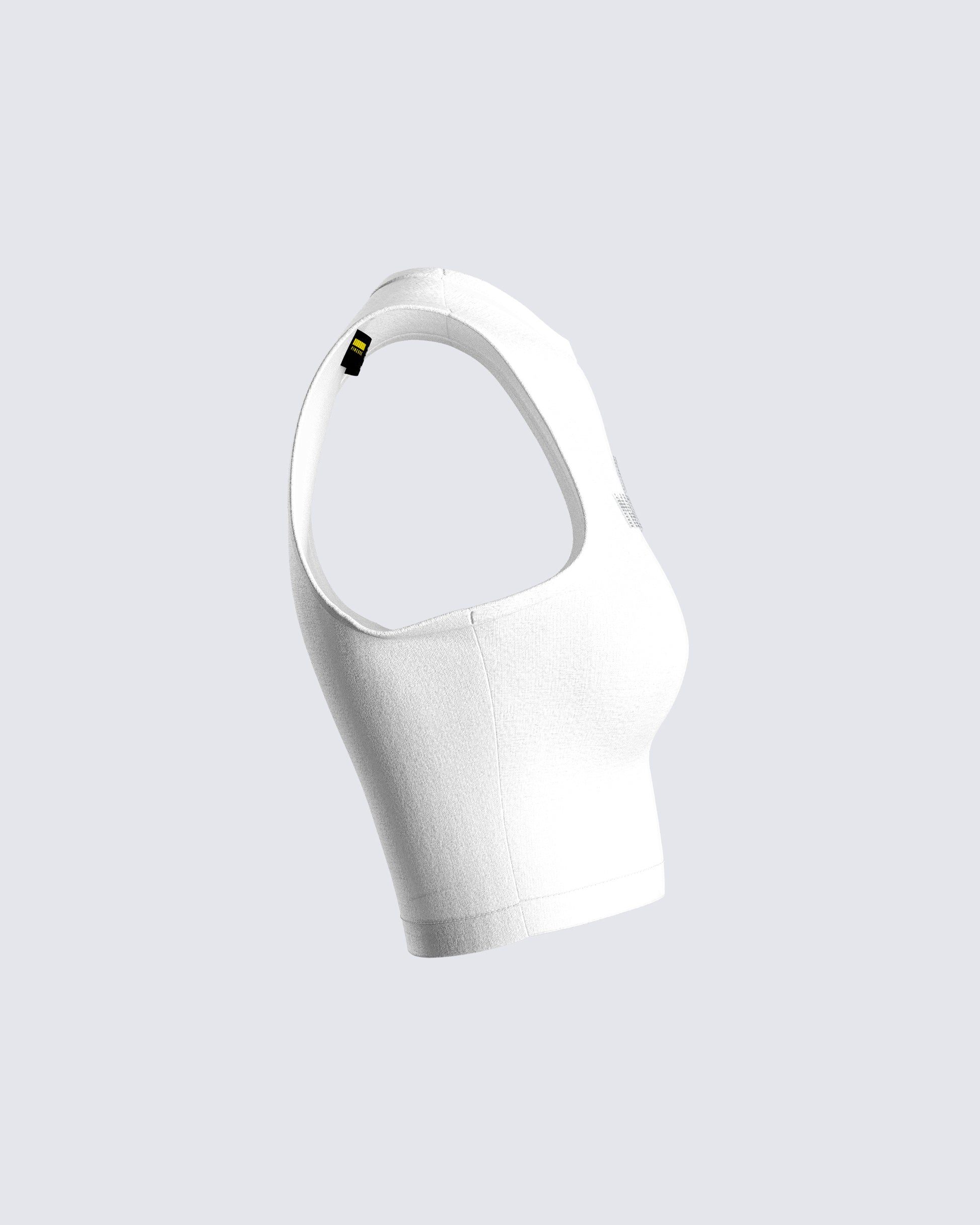 Women's white cotton top front view – FINESSE