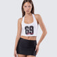 Shiloh White Graphic Halter Tank