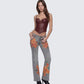Jojo Grey Denim Flower Painted Jeans