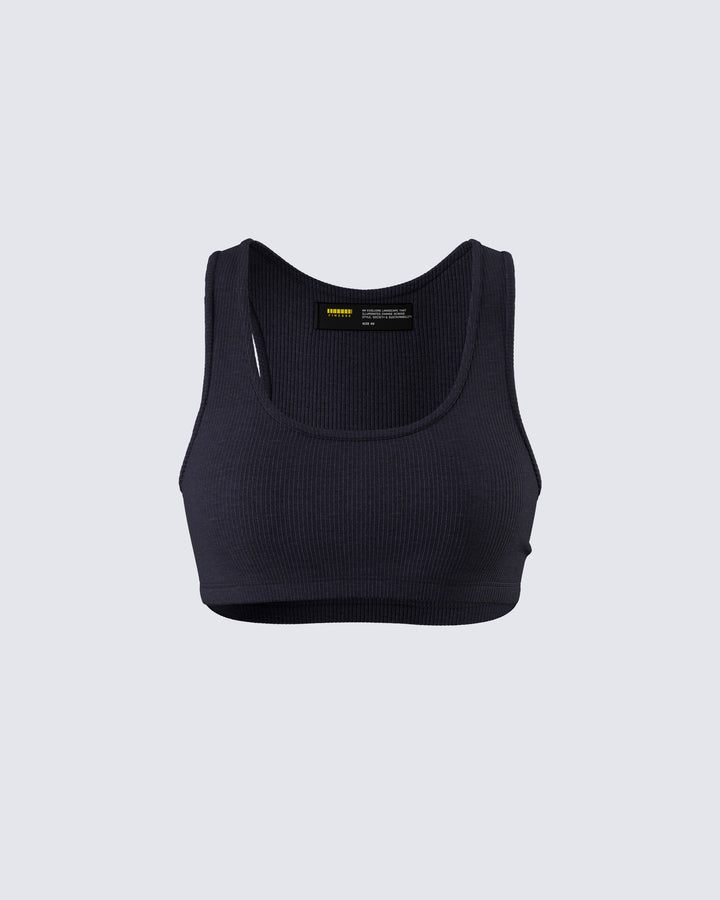 Women's black cotton tank top – FINESSE