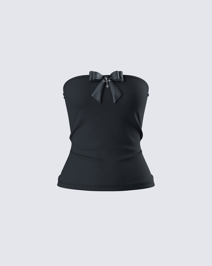 Women's black cotton top – FINESSE