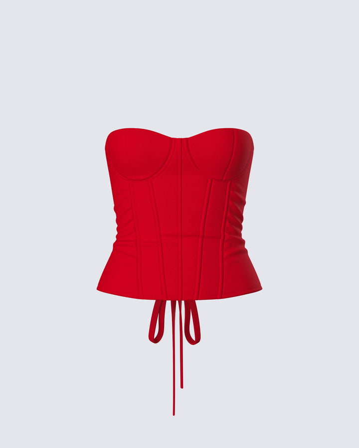Women's red corset top – FINESSE