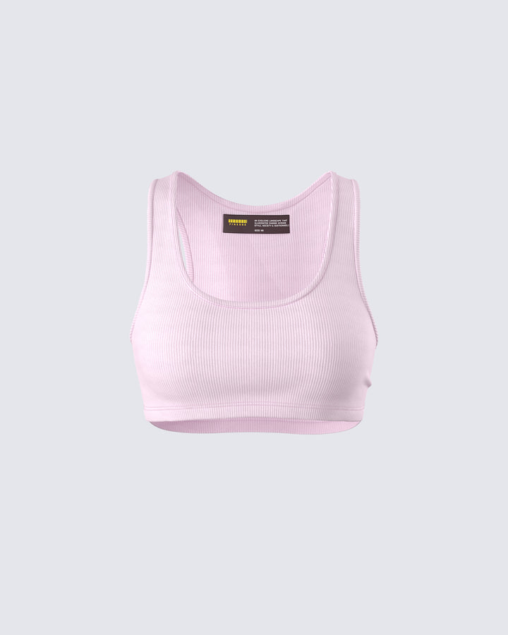 Women's pink cotton tank top – FINESSE