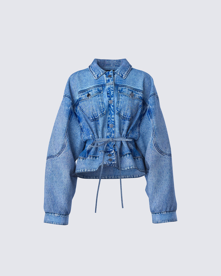 Women's blue cotton jacket – FINESSE