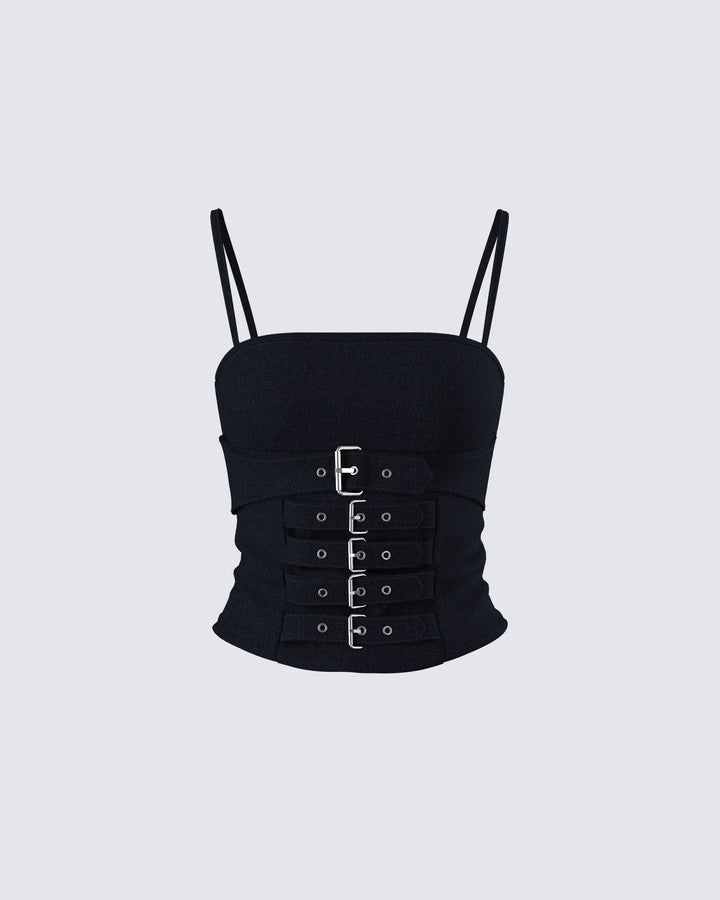 Women's black cotton top – FINESSE