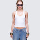 Women's white tank top front view – FINESSE