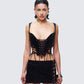 Women's black corset top front view – FINESSE