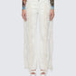 Flint Ivory Straight leg Jeans With Fur Trim