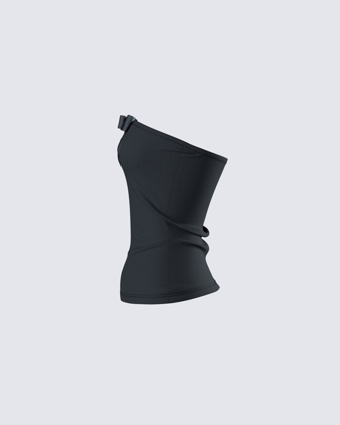 Women's black cotton top front view – FINESSE