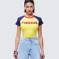 Women's yellow cotton top front view – FINESSE