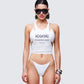 Women's white tank top front view – FINESSE