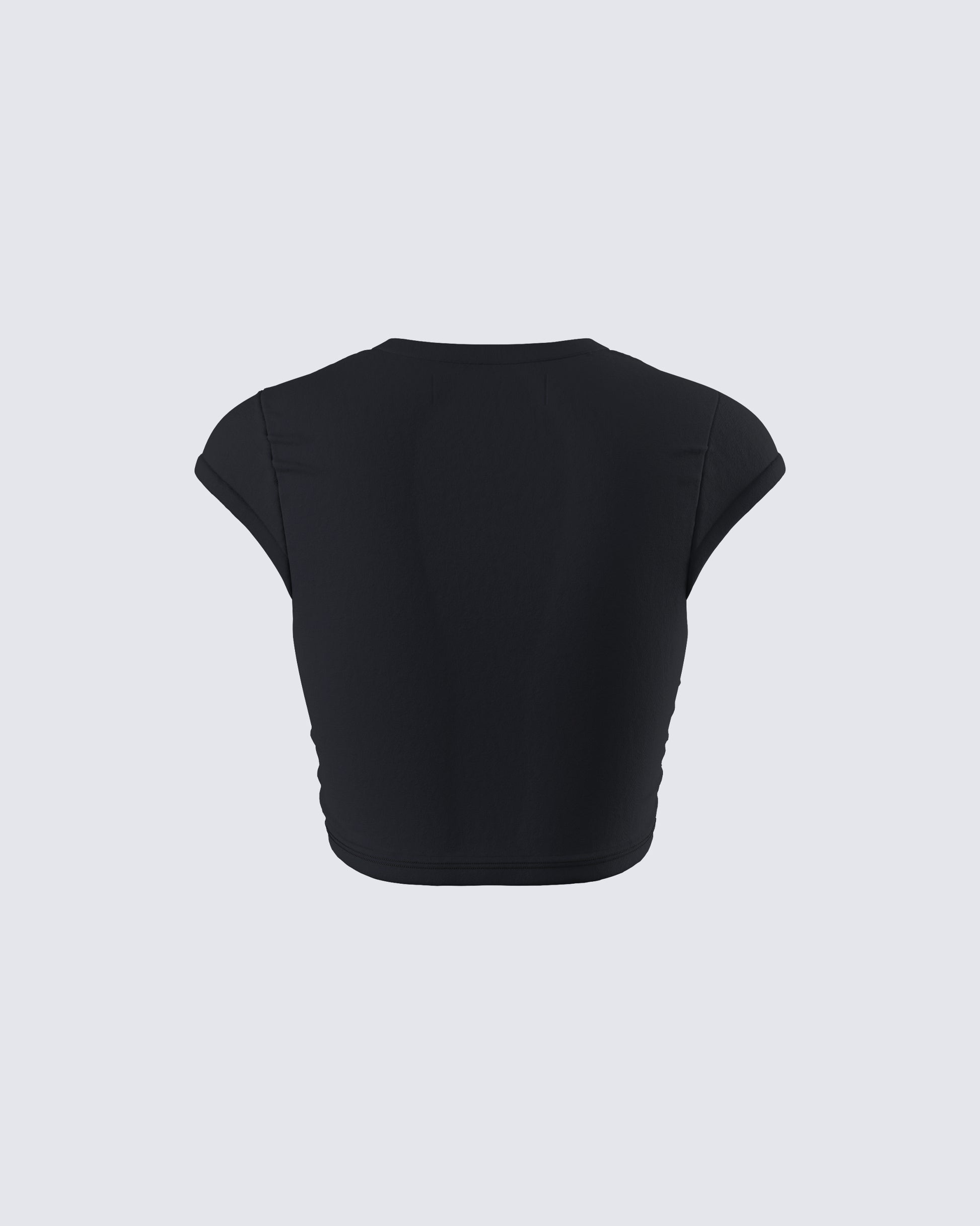 Women's black cotton top styled on model – FINESSE
