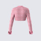 Women's pink jacket styled on model – FINESSE