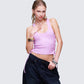 Women's pink tank top styled on model – FINESSE