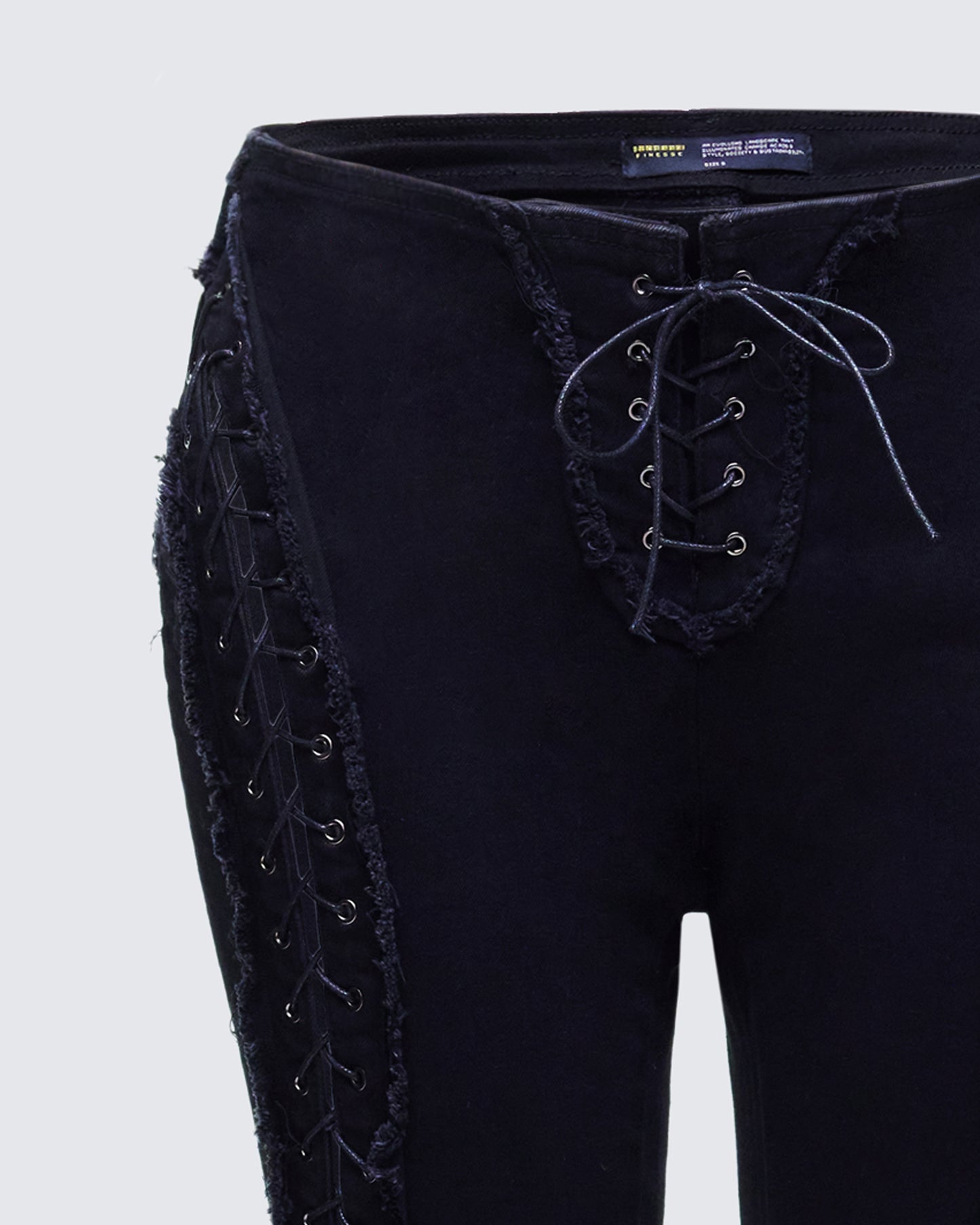 Women's black cotton bottoms alternate angle – FINESSE
