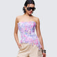 Claudette Lilac Printed Chiffon Corset Top