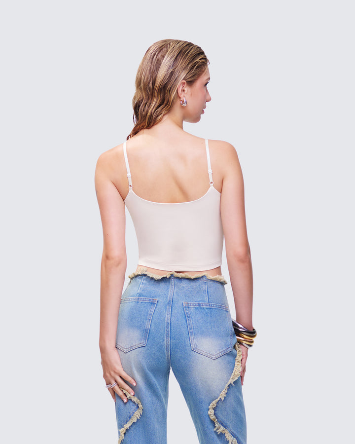 Women's ivory top close-up detail – FINESSE