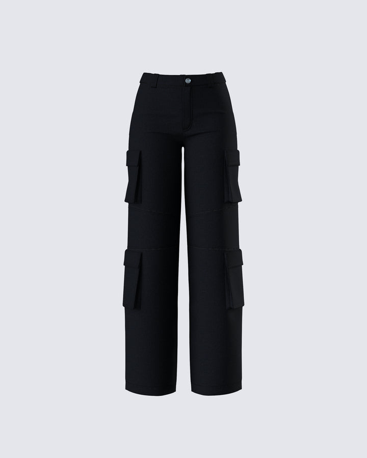 Women's black cotton matching set alternate angle – FINESSE