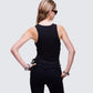 Women's black tank top close-up detail – FINESSE