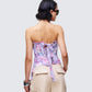 Claudette Lilac Printed Chiffon Corset Top