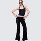 Women's black tank top alternate angle – FINESSE