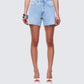 Women's blue cotton shorts front view – FINESSE