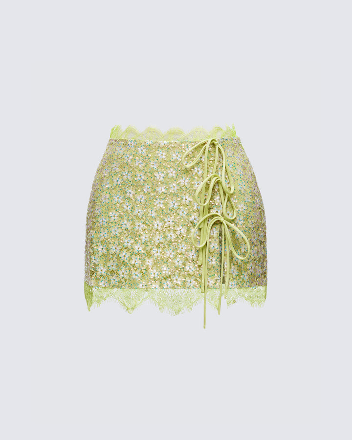 Women's green mini skirt – FINESSE
